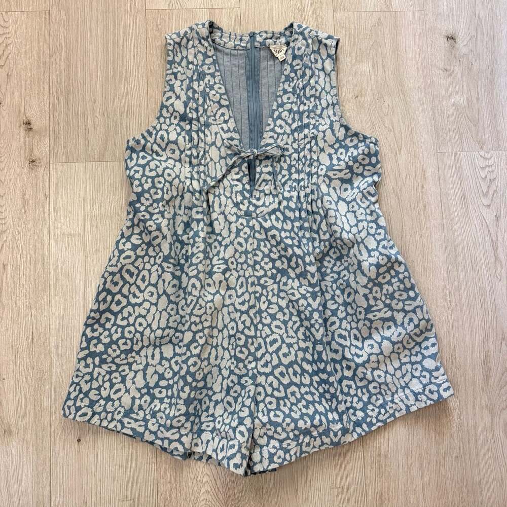 BiB! Leopard Print Denim Romper